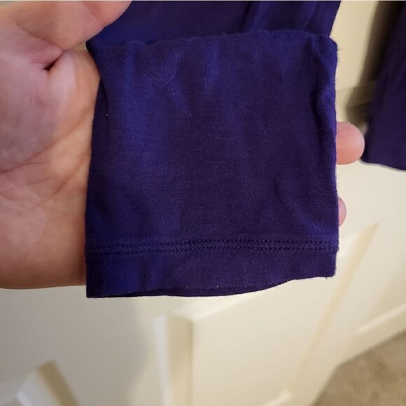 MICHAEL Michael Kors deep purple long-sleeved draping cross-over blouse - Picture 6 of 9